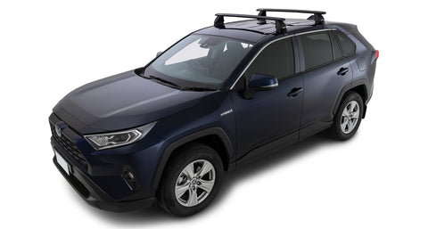 Toyota Rav4 (2019-20) Gen 5, XA50 5dr SUV 19 Vortex 2500 Black 2 Bar Roof Rack JC-01375 Rhino Rack