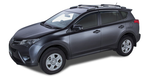 Toyota Rav4 (2012-2019) Gen 4, XA40 5dr SUV With Roof Rails Vortex StealthBar Black 2 Bar Roof Rack JA8381 Rhino Rack