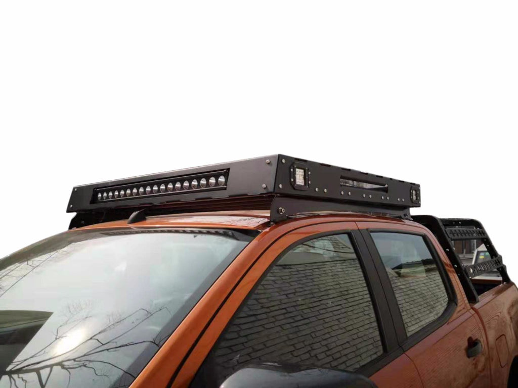 Mitsubishi Triton (2015-2023) MQ MR Dual Cab ULTIMATE Roof Rack - Integrated Light Bar & Side lights