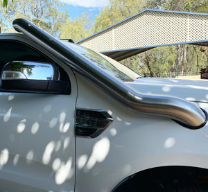 Ford Ranger (2018-2022) PX3 2.0L Bi Turbo ONLY Wildtrak (Square Airbox) 4" Stainless Steel TWIN Snorkels Meredith Metal Works