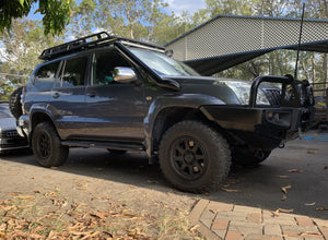 Toyota Prado (2002-2009) 120 Series 6 cylinder 4.0L Petrol 4" Stainless Steel TWIN Snorkels Meredith Metal Works