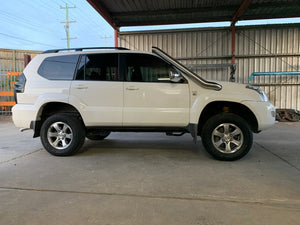 Toyota Prado (2002-2009) 120 Series 4 cylinder 3.0L Turbo Diesel 4" Stainless Steel TWIN Snorkels Meredith Metal Works