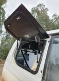 Toyota Prado 90 Series Emu Wing Window Vehicle Access - FLAT ALUMINIUM